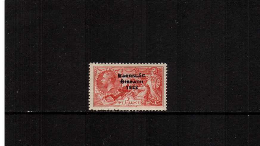 5/- Re-Engraved ''Seahorse''   superb unmounted mint with excellent centering.
