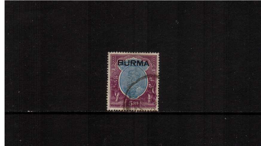 5R Ultramarine and Purple very fine used single with ''BURMA'' overprint.