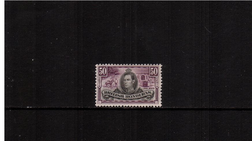 50c Black and Purple definitive single fine very lightly mounted mint.
<br><b>XMX</b>