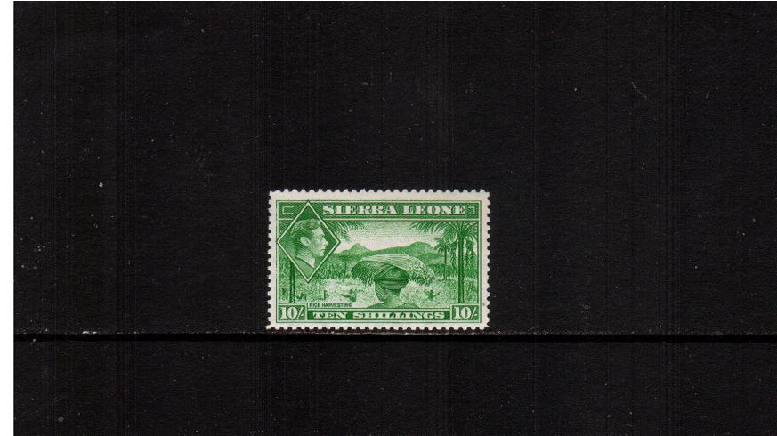 10/- Emerald-Green definitive odd value superb unmounted mint.<br><b>XMX</b