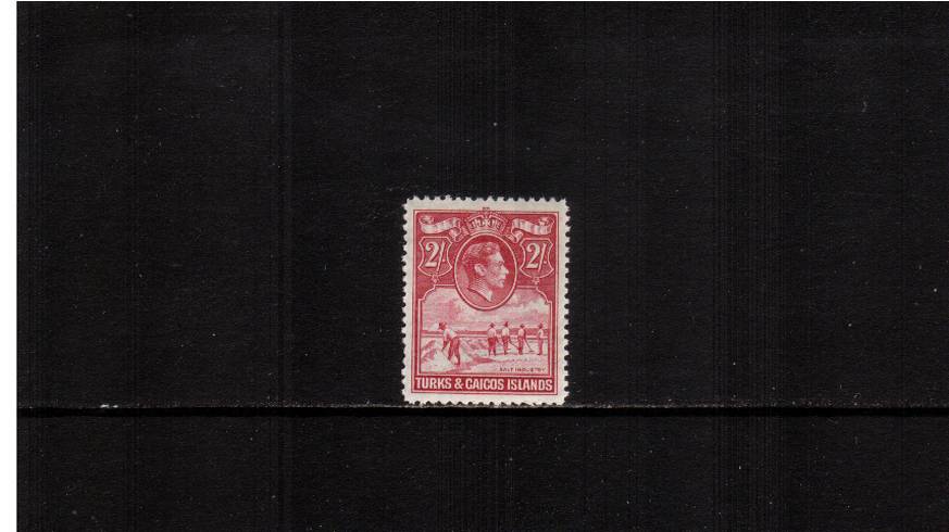 2/- Deep Rose-Carmine.<br/>
A very lightly mounted mint single. SG Cat 48
<br/><b>XRX</b>