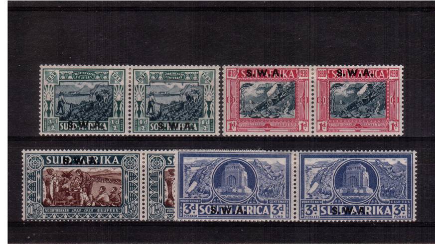 Voortrekker Centenary Memorial<br/>
set of four pairs mounted mint.<br/><b>QQL</b>