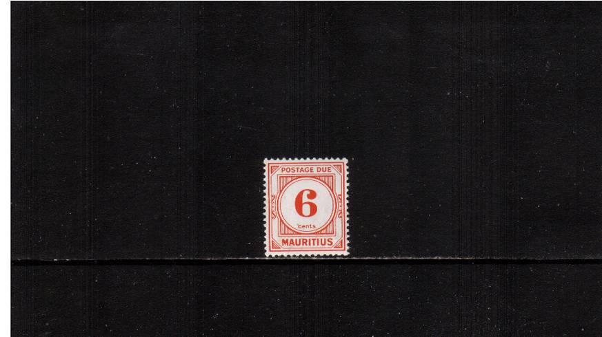 6c Red-Orange - Postage Due - Perforation 13絰14.<br/>A superb unmounted mint single.