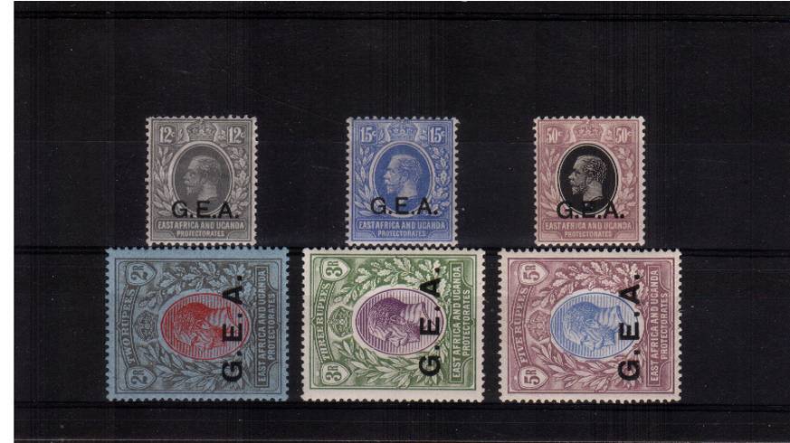 The G.E.A. overprint set of six fine lightly mounted mint.
<br/><b>XUX</b>