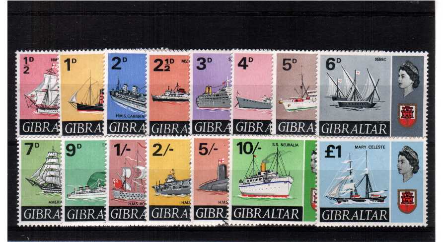 Ships - Superb unmounted mint set of fifteen.