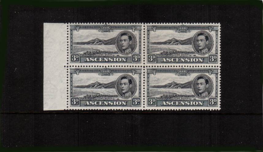 3d Black and Grey definitive single - Perforation 13<br/>A superb unmounted mint left side marginal block of four 

<br/><b>XVX</b>