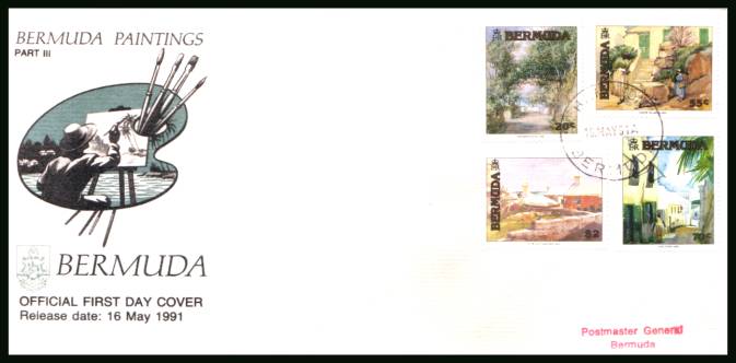 Bermuda Paintings - 3rd Series
<br/>A superb unaddressed illustrated First Day Cover offered at the value of the used stamps alone. 
