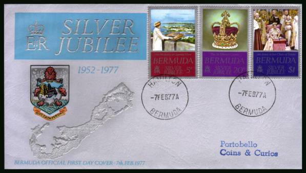 Silver Jubilee<br/>A superb unaddressed illustrated First Day Cover offered at the value of the used stamps alone. 
