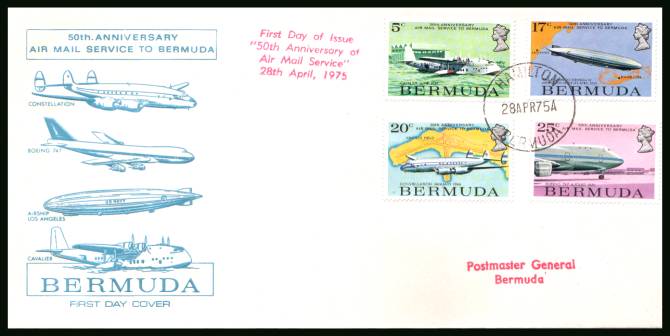 Air-mail Service to Bermuda<br/>A superb unaddressed illustrated First Day Cover offered at the value of the used stamps alone. 
