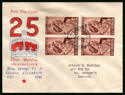 Royal Silver Wedding low value on
<br/>a superb typed addressed illustrated colour First Day Cover. 
