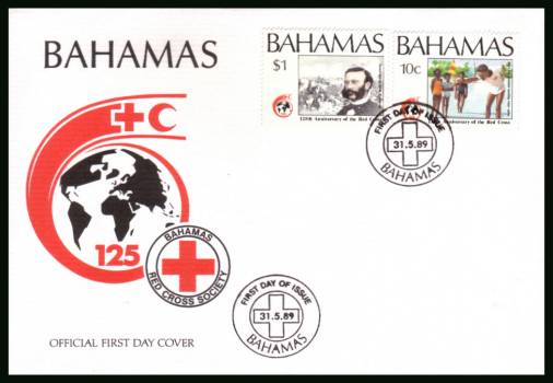 125th Anniversary of International Red Cross
<br/>on an unaddressed illustrated FDC 
