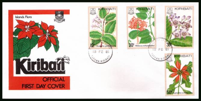 Flowers<br/>on an unaddressed official First Day Cover.