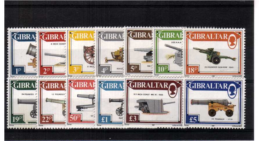 Guns - superb unmounted mint set of thirteen