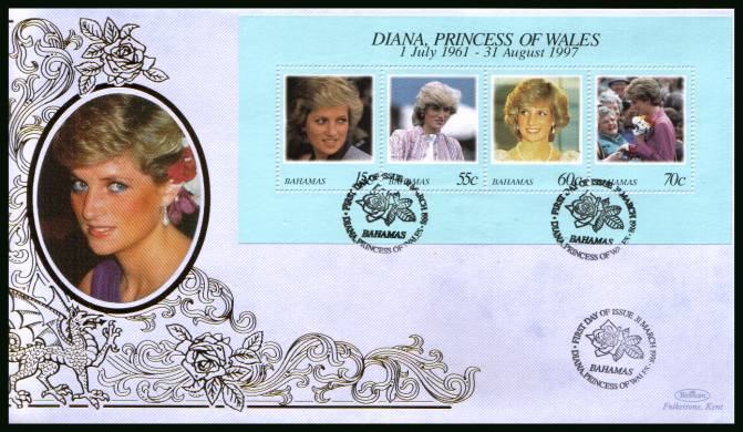 Diana, Princess of Wales Commemoration<br/>
the minisheet on a BENHAM ''Silk'' First Day Cover