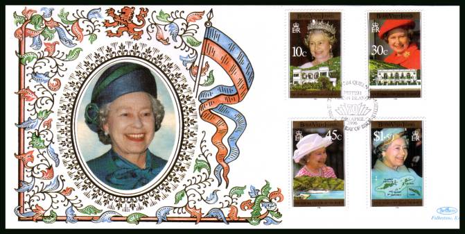 70th Birthday of The Queen set of four<br/>
on a BENHAM ''Silk'' First Day Cover