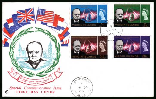 Sir Winston Churchill  <br/>on an unaddressed First Day Cover