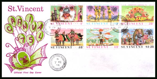 Kingstown Carnival<br/>on an unaddressed official First Day Cover