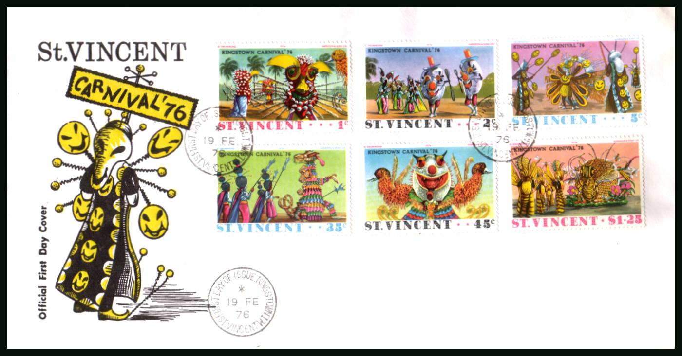 Kingstown Carnival<br/>on an unaddressed official First Day Cover