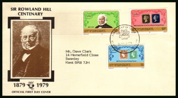Death Centenary of Sir Rowland Hill<br/>on a typed addressed official First Day Cover