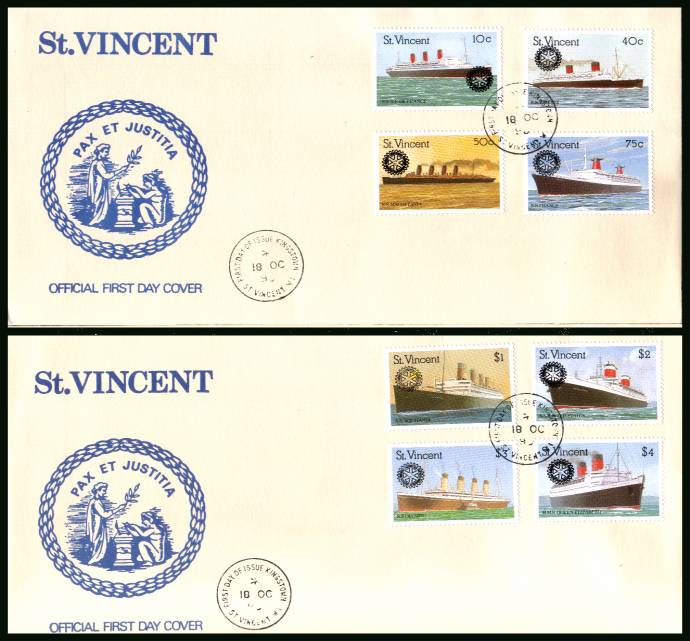 95th Anniversary of Rotary International<br/>on a pair of unaddressed official First Day Covers