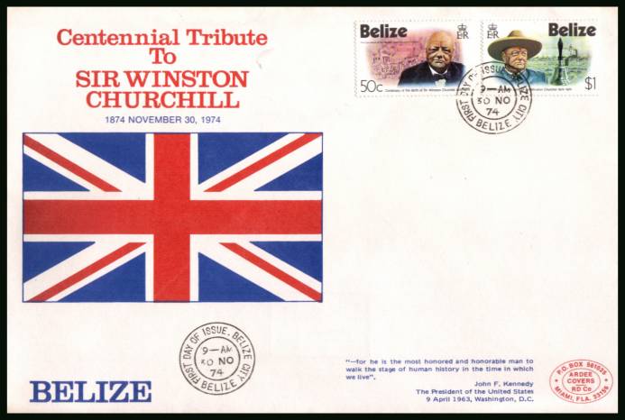 Birth Centenary of Sir Winston Churchill<br/>on an unaddressed First Day Cover