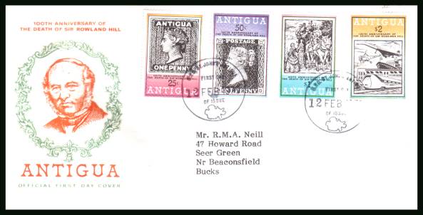 Anniversary of Death of Sir Rowland Hill<br/>on a typed addressed First Day Cover