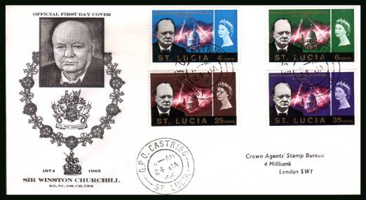 Churchill Commemaration<br/>on a printed addressed First Day Cover
