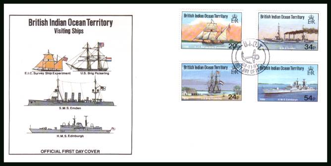 Visiting Ships<br/>cancelled with special cancel on an illustrated First Day Cover