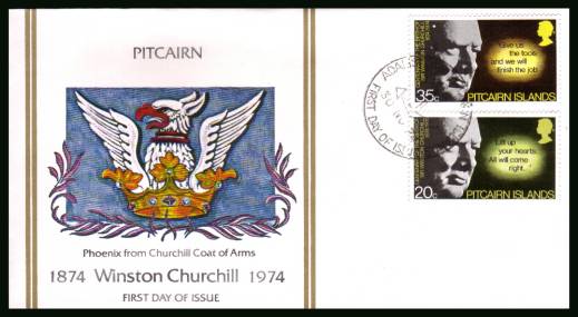 Centenary of Sir Winston Churchill<br/>on an illustrated unaddressd First Day Cover