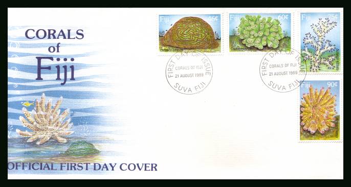 Corals<br/>on an unaddressed illustrated First Day Cover