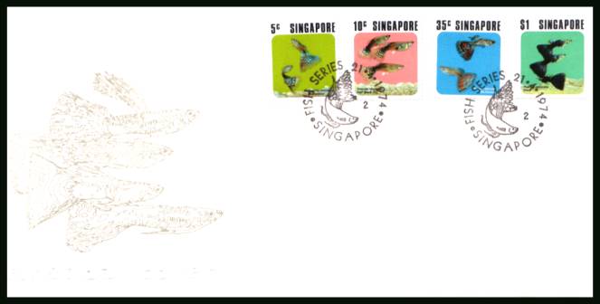 Tropical Fish<br/>on an illustrated unaddressed colour First Day Cover
