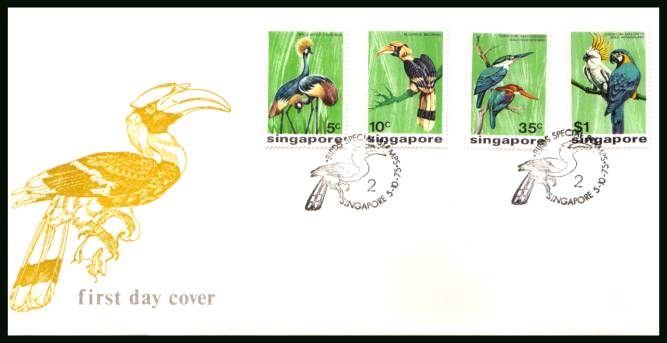 Birds<br/>on an illustrated unaddressed colour First Day Cover