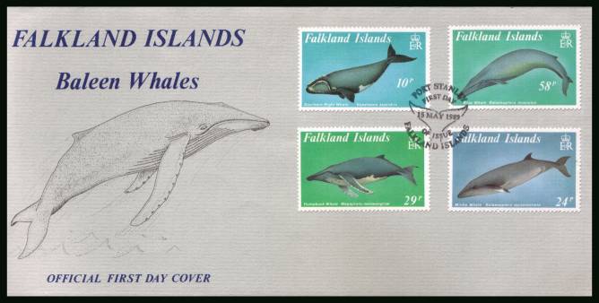 Baleen Whales<br/>on an unaddressed official full colour First Day Cover