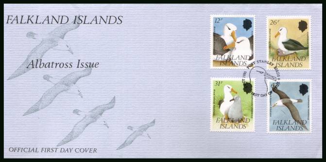 Black-Browed Albatross<br/>
on a PORT STANLEY cancelled unaddressed official full colour First Day Cover
