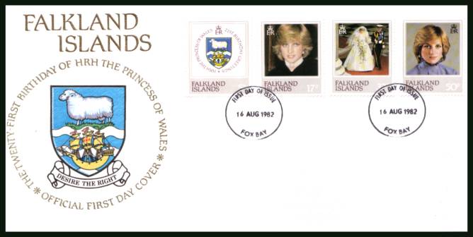 21st Birthday of Princess of Wales<br/>on a FOX BAY steel CDS  cancel unaddressed official full colour First Day Cover
