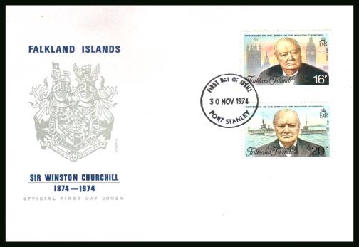Birth Centenary of Sir Winston Churchill<br/>on an unaddressed official full colour First Day Cover