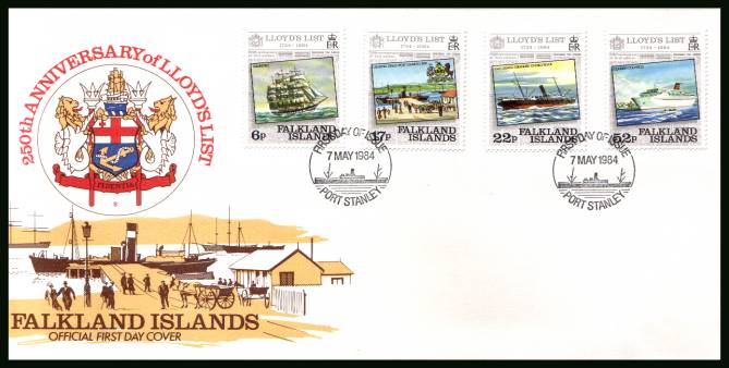 250th Anniversary of ''Lloyds List'' newspaper<br/>on an unaddressed official full colour First Day Cover