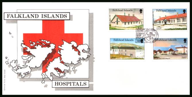 Local Hospitals<br/>on an unaddressed official full colour First Day Cover