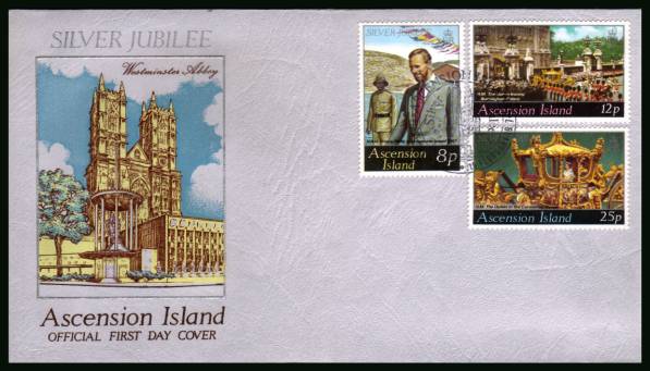 Silver Jubilee <br/>on an official unaddressed official First Day Cover