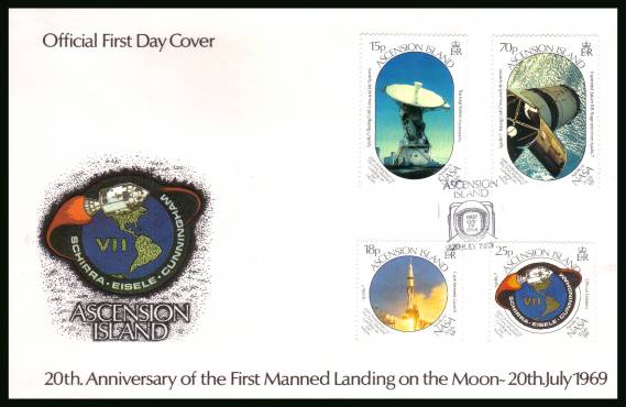 20th Anniversary of First Manned Landing on the Moon<br/>on an official unaddressed official First Day Cover