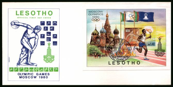 Olympic Games - Moscow minisheet<br/>on an unaddressed official illustrated First Day Cover