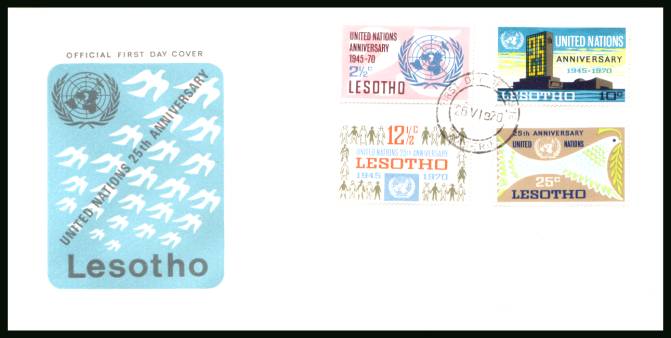 25th Anniversary of United Nations<br/>on an unaddressed official illustrated First Day Cover