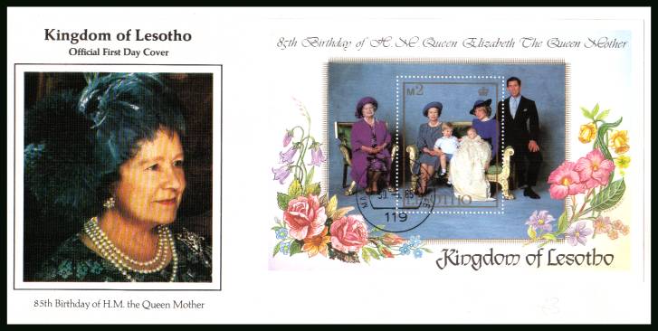 Life and Times of the Queen Mother
minisheet<br/>on an official unaddressed First Day Cover
