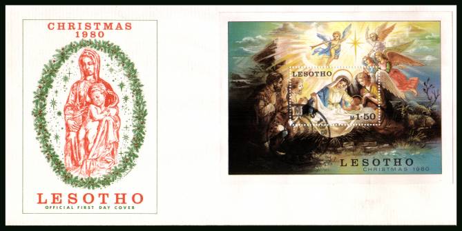 Chrismas minisheet<br/>on an official unaddressed First Day Cover