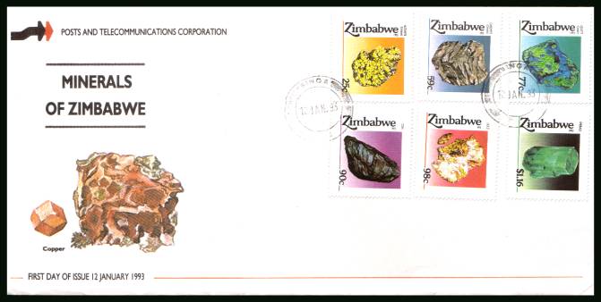 Minerals<br/>on an official unaddressed First Day Cover
