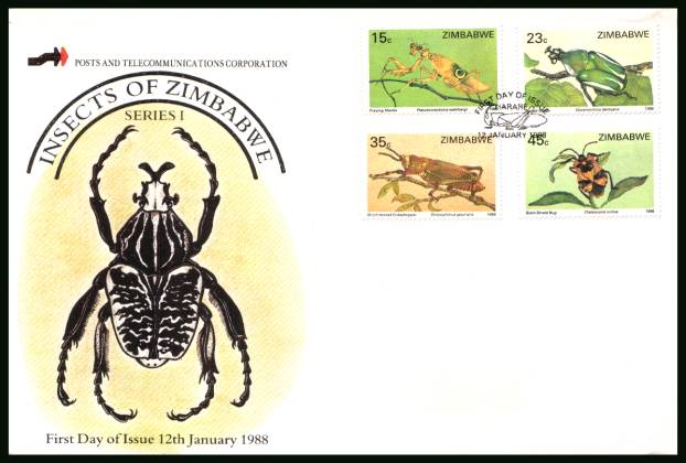 Insects<br/>on an official unaddressed First Day Cover