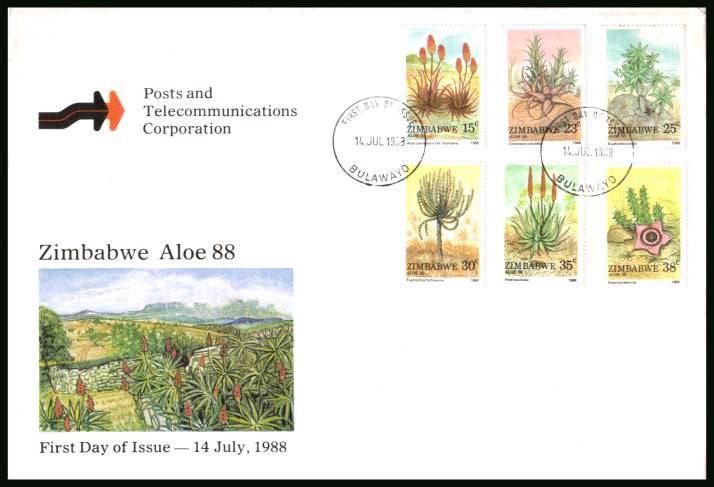 Aloes<br/>on an official unaddressed First Day Cover