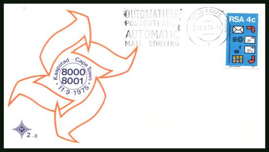 Postal Mechanisation<br/>on an official unaddressed First Day Cover
<br/>Cover number:2.8