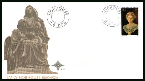 50th Death Anniversary of Emily Hobhouse - Welfare Worker<br/>on an official unaddressed First Day Cover
<br/>Cover number:2.16