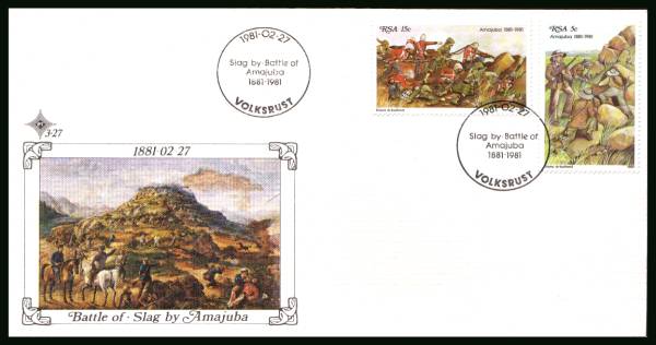 Battle of Amajuba<br/>on an official unaddressed First Day Cover
<br/>Cover number:3.27
